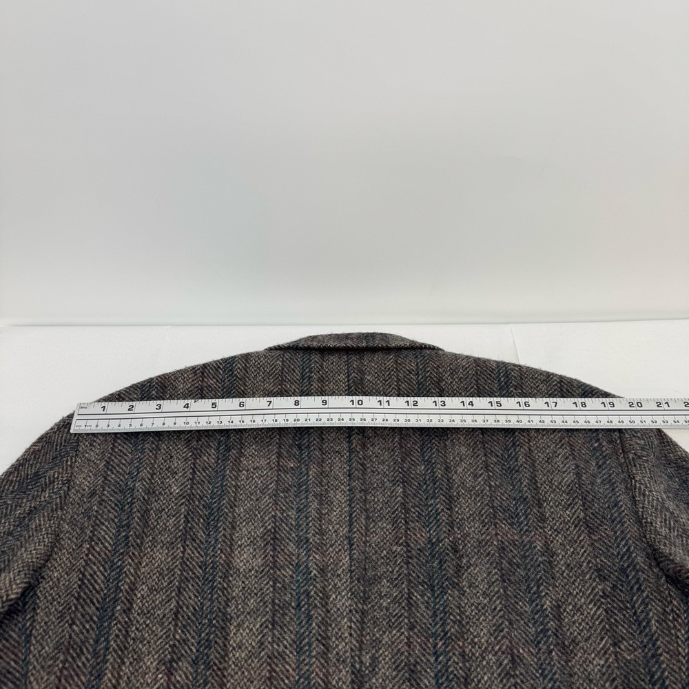 Vintage Haggar Tweed Sports Coat Jacket Brown Elbow Patches Mens 44L USA - Picture 7 of 11